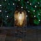 Glitzhome&#xAE; 14.25&#x22; Black Slim Metal Stripes Solar Powered Edison Bulb Outdoor Lantern